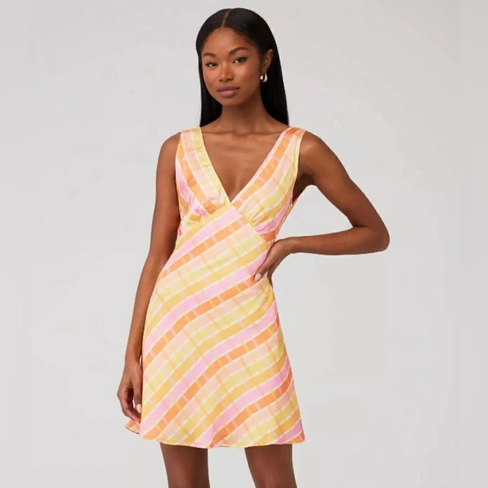 NWT Peppermayo audrey vintage slip dress pink yellow orange